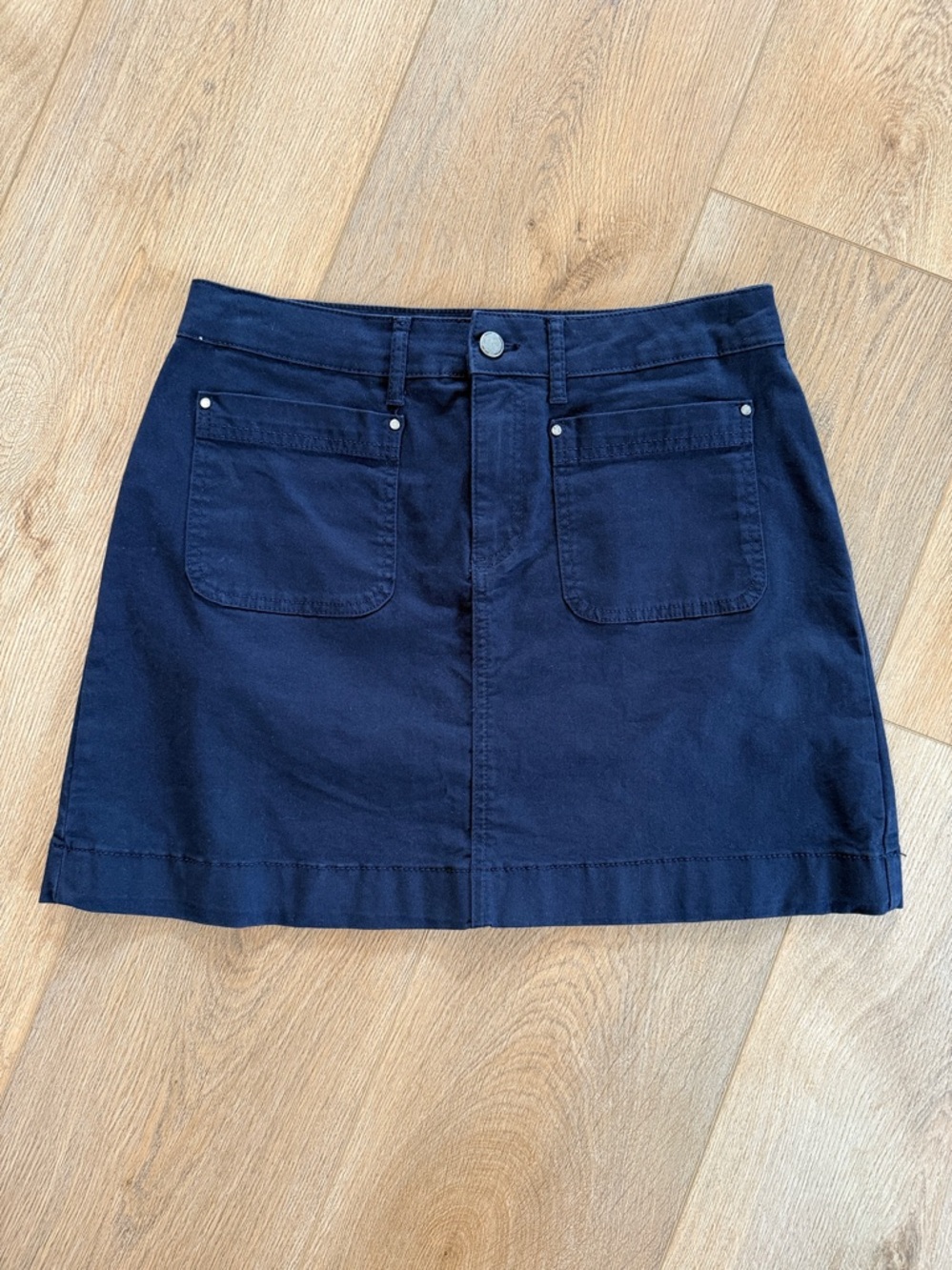Boden Navy Mini Skirt with Front Patch Pockets